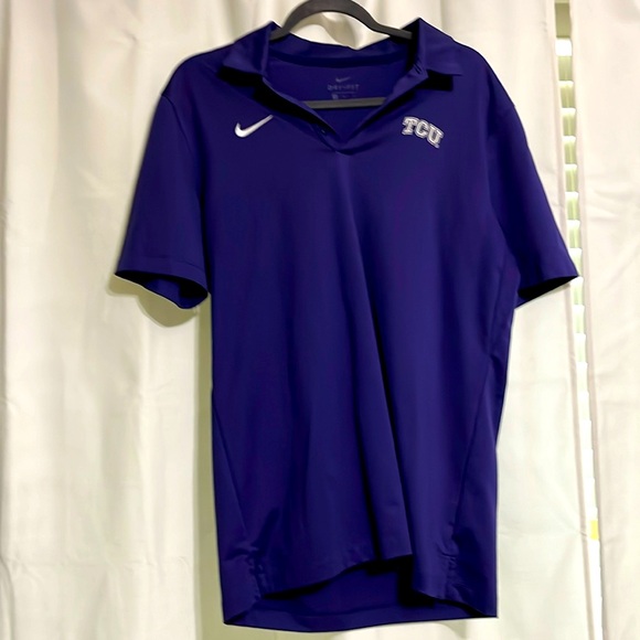 Nike Other - Men’s Nike dry fit, medium purple polo TCU shirt excellent condition